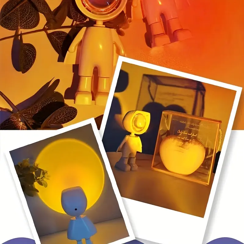 Product Introduction of Cahaya Fajar Astronot Peter Pan Matahari Terbenam Merah Matahari Terbenam Cahaya Sekitar Proyeksi Astronot Lampu Malam 4