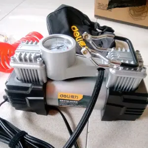 Pompa angin elektrik Ban Udara Mini silinder ganda dan tunggal Volt Dc Mini Air Compresor Portable Kompresor 160W/100W DL805K Deli german Car