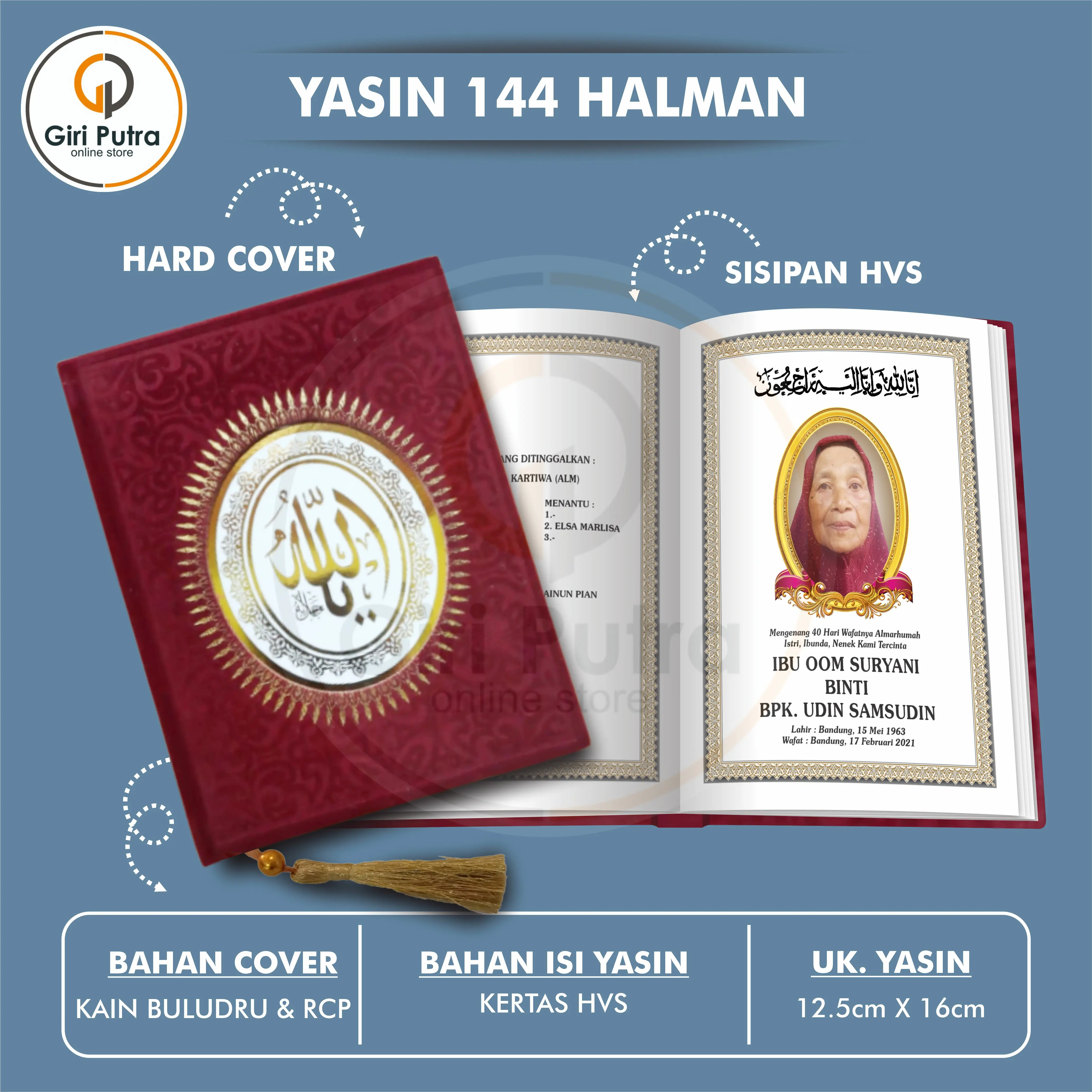 YASIN HARD COVER / BUKU YASIN HARD COVER 144 Halaman