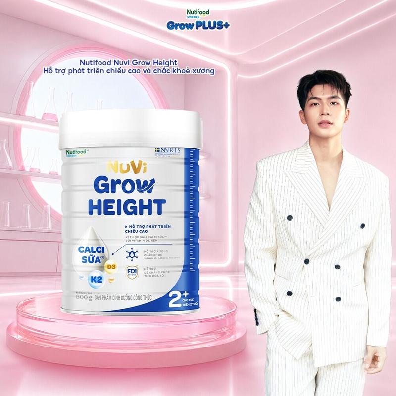 Sữa Bột Nuvi Grow Height phát triển chiều cao Trên 2 tuổi Lon 800g-
