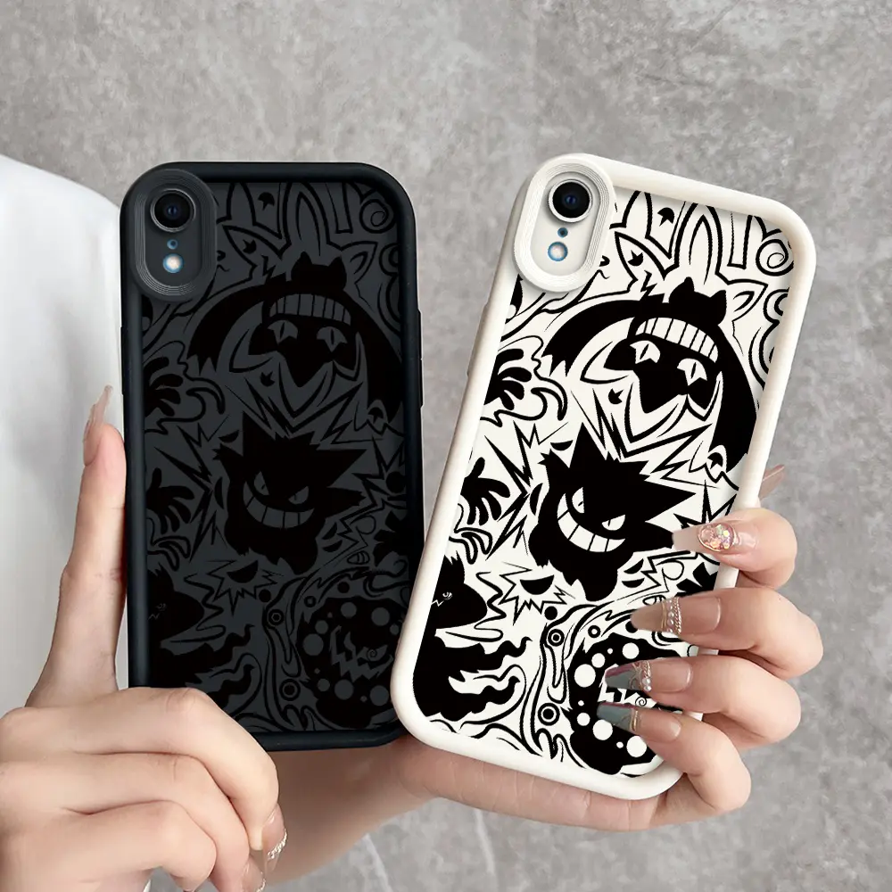 softcase soft case casing hp iPhone XR,Gengar,Kartun,Sederhana,cute,Tahan jatuh,tren,TPU material,kepribadian Ponsel Protection Silikon Cover