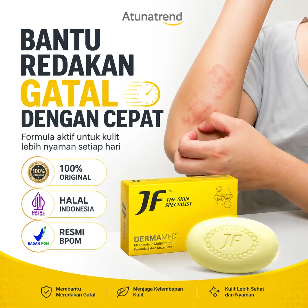 Sabun JF Dermamed 90g untuk Jerawat Gatal Panu Eksim Sabun Kulit Sensitif Wajah Punggung Berminyak