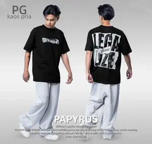 Kaos Pria Desain Huruf Streetwear Trendy, Motif Print Keren Gaya Kasual Harian, Bahan Nyaman Cocok untuk Aktivitas Santai