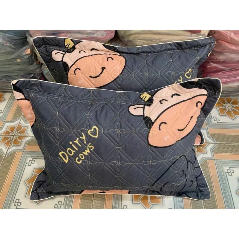 (2 chiếc ) 1 Đôi  vỏ gối nằm trần bông dày dặn-tổng hợp nhiều màu