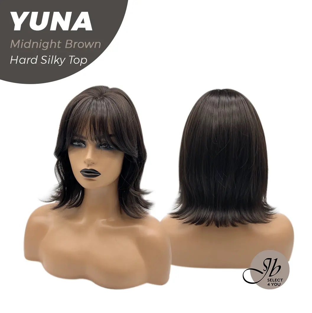 JBSELECT4YOU 12 Inches Scalpiana 3.5X4 Hard Silky Top Natural Scalp Effect Women Wig With Bangs YUNA