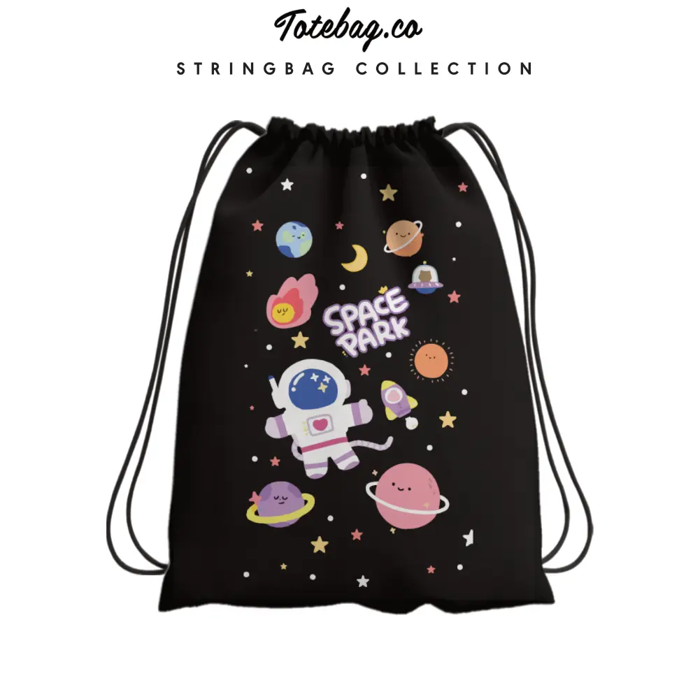 Totebag.co - Printing Sablon Astronout Series 2 Tas Serut Stringbag Ransel Sekolah 38*30cm