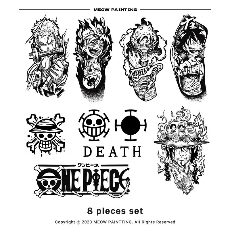 One Piece series 8pcs temporary tattoo stickers can last for - TikTok ...