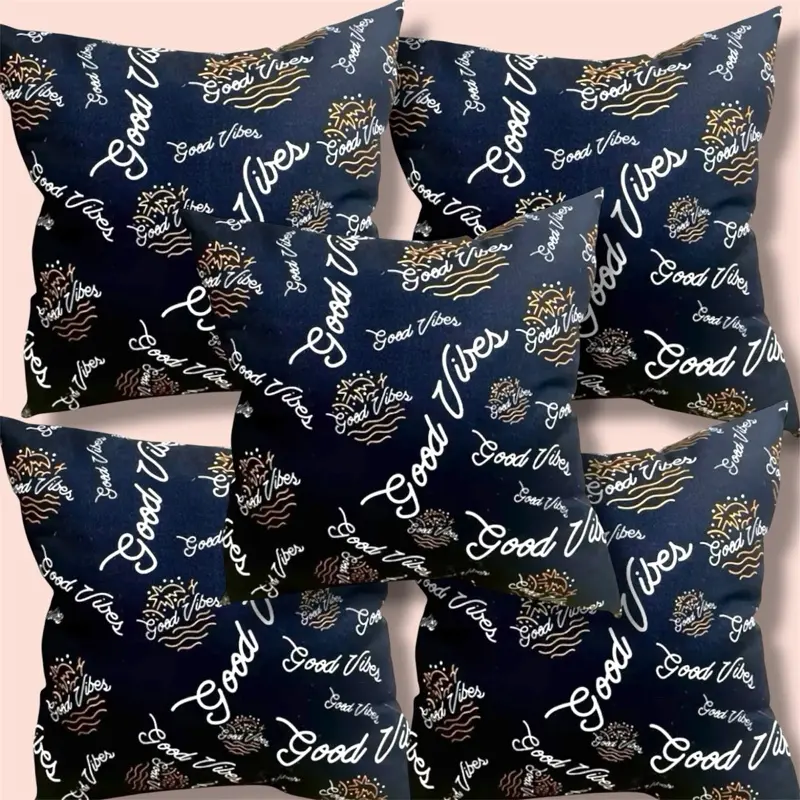 (1 SET 5PCS) bantal sofa ruang tamu+isi dakron premium ukuran 40x40 motif good viber hitam aesthetic elegan terlaris lembut bantalan zaitun hijau bantal duduk & sarung bantal jumbo untuk elastis toska bantal gede buat duduk santai Kain Katun Dekorasi 0