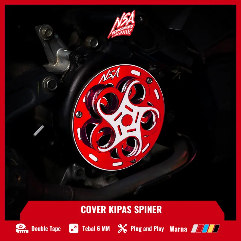 NSA COVER KIPAS SPINER CYCLONE Beat Scoopy Mio Vespa TUTUP PELINDUNG KIPAS RADIATOR UNIVERSAL Baut Gold cover  radiator Motor Motorcycle 2