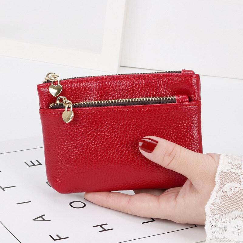 Ví Đựng Tiền Xu Cho Nữ, Ví Mini, Móc Chìa Khóa, Kẹp, Túi Có Khóa Kéo, Kẹp Thẻ, Mới Hình Chữ Nhật Wallet Nhung 4