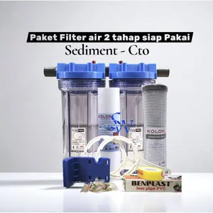 PAKET FILTER AIR 10 INCH 2 TAHAP / PAKET HOUSING FILTER AIR  10 INCH 2 TAHAP ( SEDIMENT - CTO )