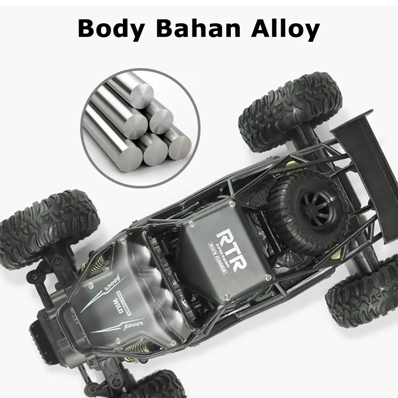 Mainan Mobil Remote Control Besar 4WD 1:16 RC Mobil Offroad Bahan Alloy 2,4GHZ Lampu Bisa ON OFF 7