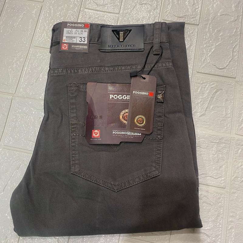 celana kanvas katun poggino panjang standar pria/cowok formal kecil besar jumbo Tebal Dewasa Nyaman Keren Lembut Kantong Hitam Chino 3