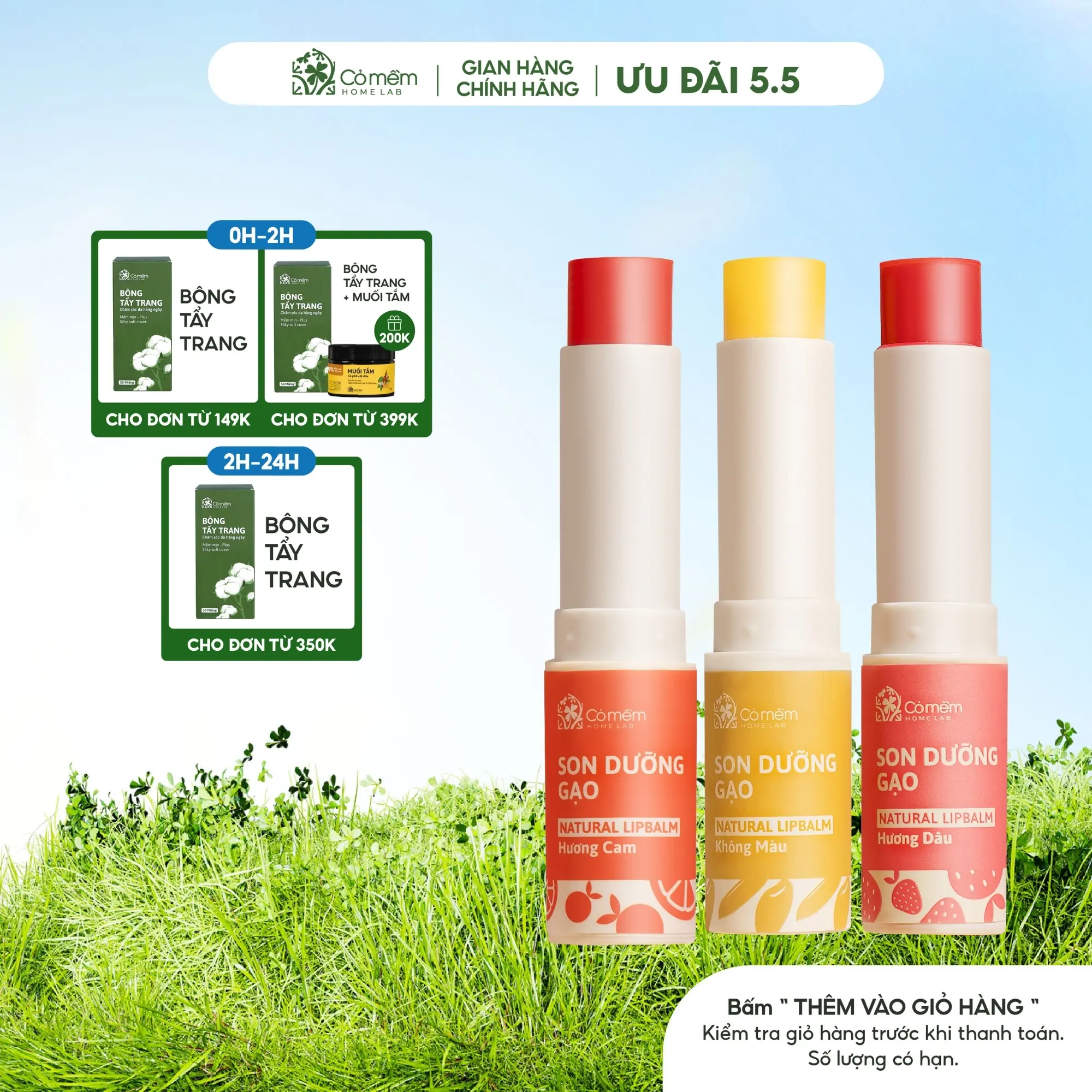 Son Dưỡng Gạo Cỏ Mềm Hỗ Trợ Giảm Thâm Môi 3,6g