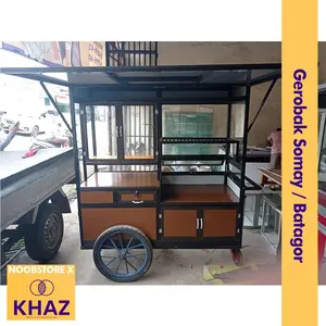 Gerobak Somay / Batagor Bahan Full Aluminium – Ukuran 150 x 60 x 190 cm | Gerobak Dorong Dagang Tanpa Kayu