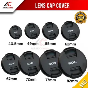 Tutup Lensa Kamera SON. Lenscap Ukuran 40.5mm 49mm 55mm 62mm 67mm 72mm 77mm 82mm Lens Cap Camera