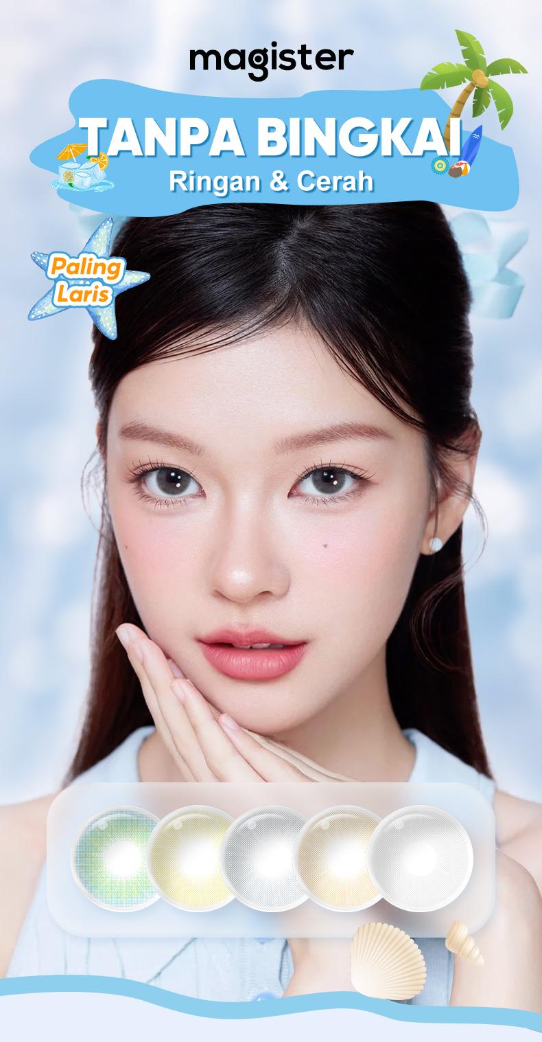 (COD)MAGISTER NORMAL QUEEN SOFTLENS 1 pasang Lensa  MINUS 0.0~-8.0 SOFTLENS Kontak Warna Diameter 14MM  Softlens Mata Korea Color Contact Lens Eye Wajah Gray Soflen