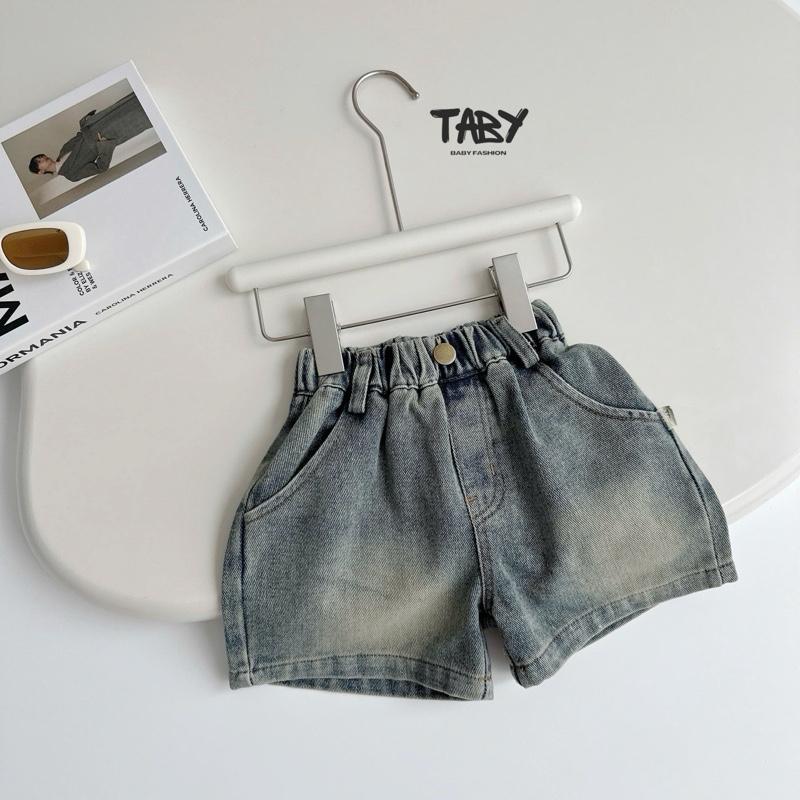 [TABY] Quần short jeans co giãn, chất liệu jeans co giãn, thoáng khí cho bé trai 8-24kg 5072QHB