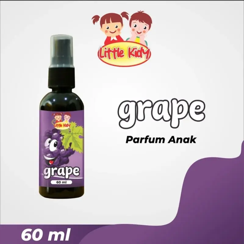 Parfum Anak isi 5pcs botol / Parfum RedGum, Strowbery, Mango, Grape, Vanilla tahanlama neto 60ml 1