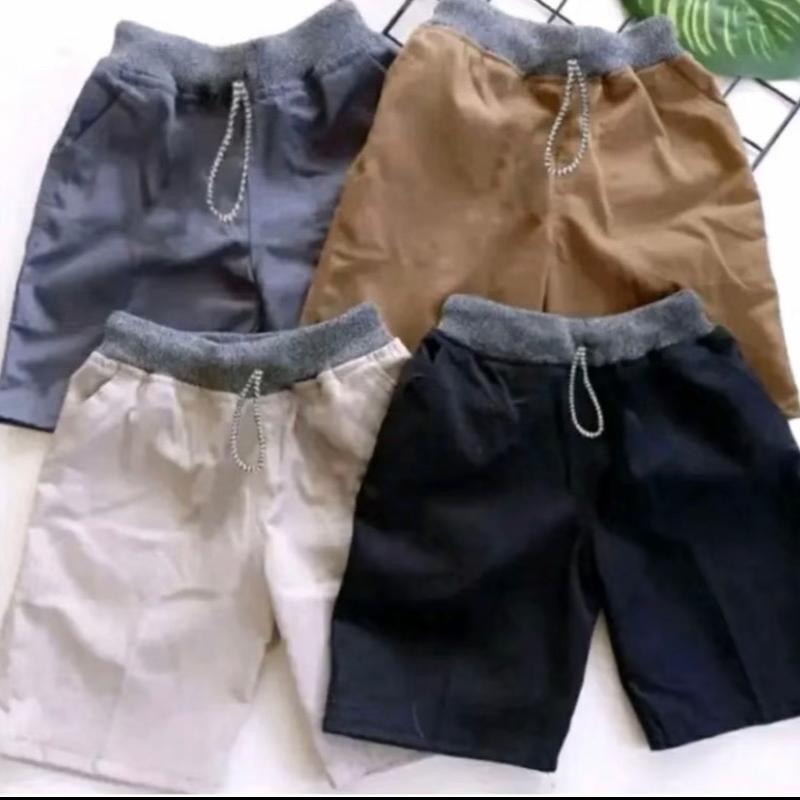 NAYOMI OFFICIAL • Paket 100rb dapat 10pcs || celana pendek anak unisex pria wanita usia 3-10tahun fashion chinos POLOS harian pinggang karet melar bahan katun nyaman adem 1