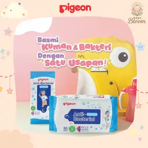 Pigeon Antibacterial Wet Tissue Baby Wipes Tisu Basah Bayi Antibakteri Tanpa Parfum Efektif Membunuh 99.99% Kuman & Bakteri Perlindungan Optimal untuk Keluarga Anda Merah