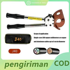 【Kota Tangerang】Ratchet Cable Shears J40/300mm - Gunting Kabel Rakitan dengan Pegangan Anti-Slip