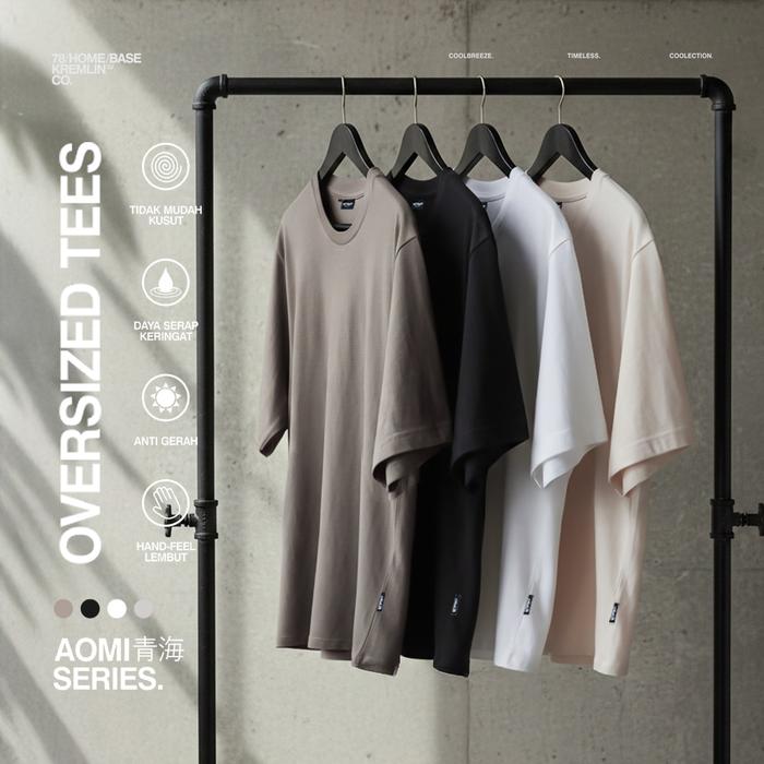 Gambar KREMLIN Oversized T-shirt AOMI Series Coolbreeze - AISU - M, White dari Kremlin Clothing Kota Bandung Tokopedia
