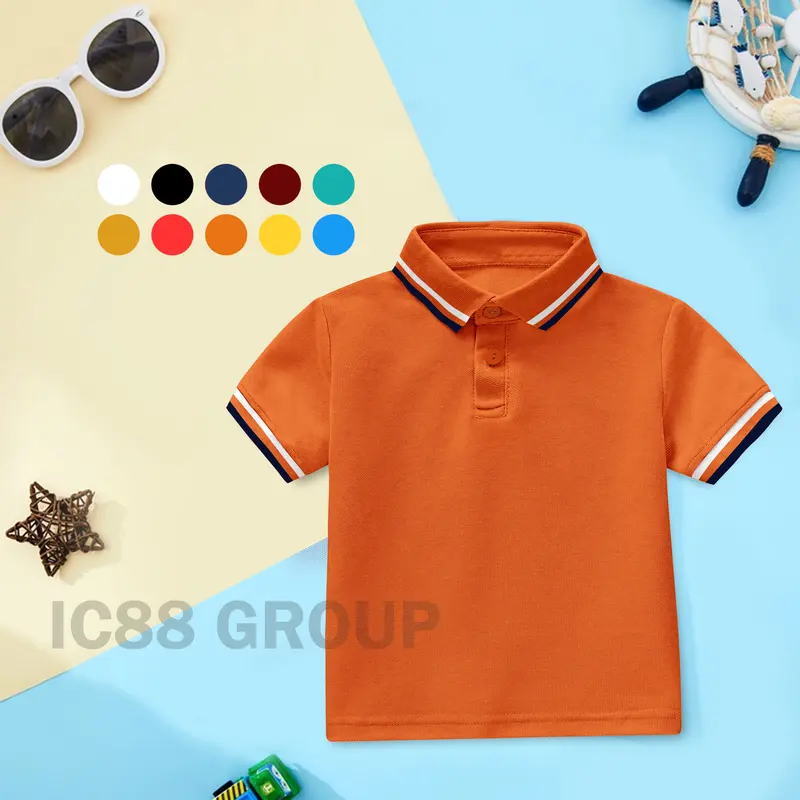 Baju Kaos Polo Anak Laki-Laki dan Perempuan Unisex Usia 2 - 10 Tahun 6
