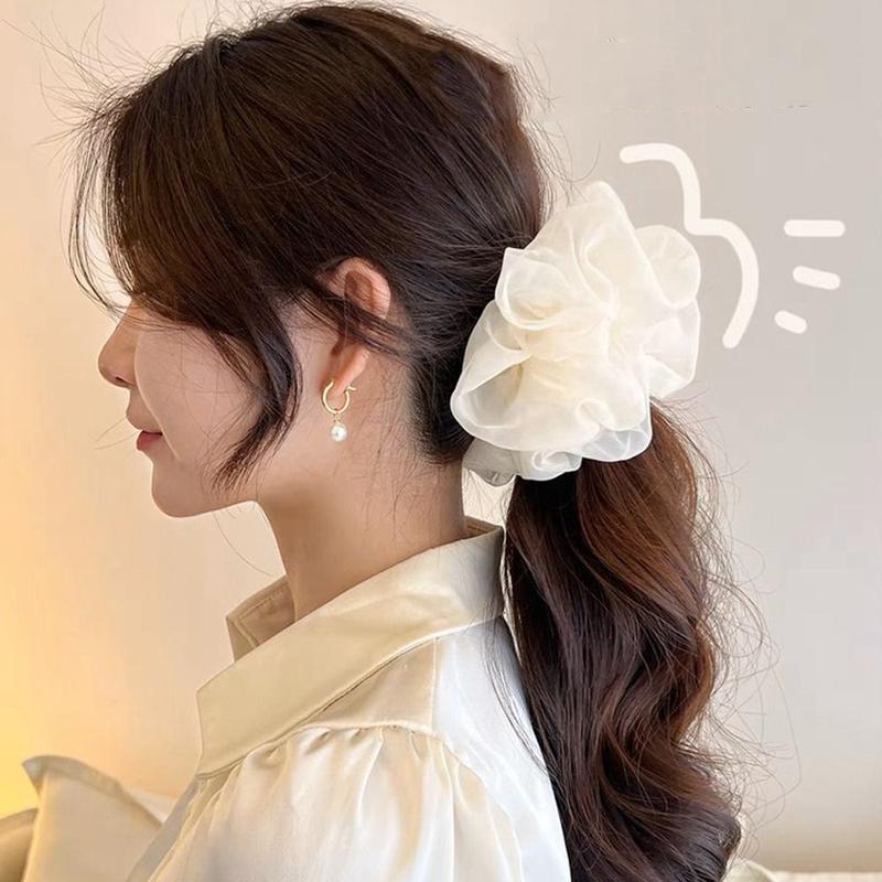 Product Introduction of Scrunchies Organza, Kích Thước Lớn Ngọt Ngào, Dây Buộc Tóc Co Giãn, Thích Hợp Cho Phụ Nữ Và Trẻ Em Gái, Dây Buộc Tóc Đuôi Ngựa, Lý Tưởng Cho Mùa Hè 14