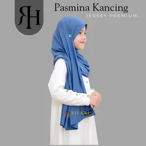Hijab Anak Pasmina Kancing Sakura Jersey Umur 1 -10 tahun Jilbab instan Kerudung Pashmina Muslim