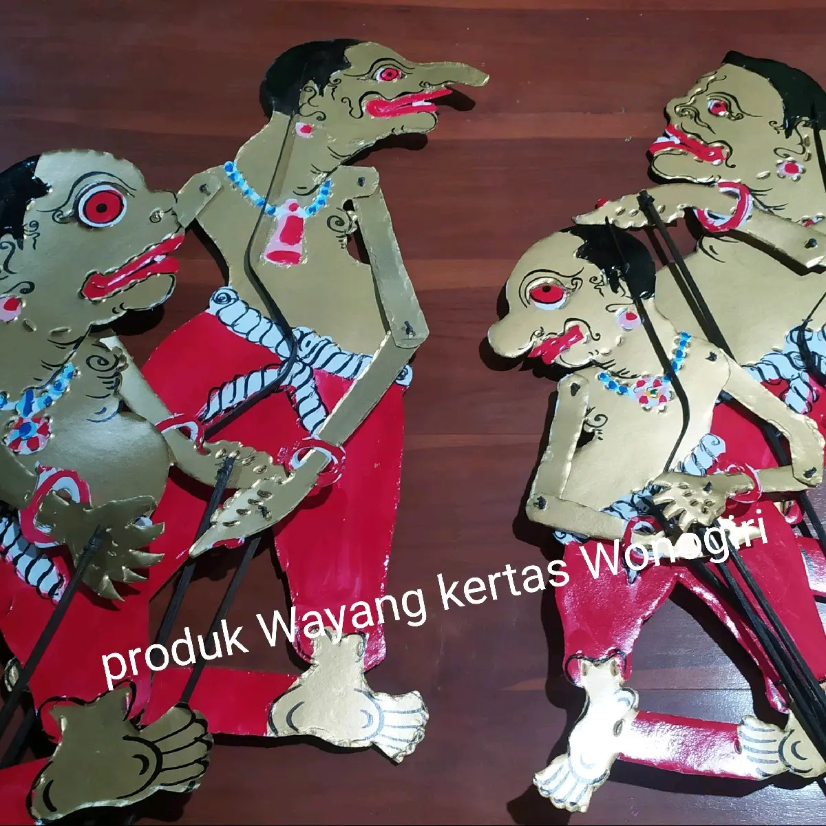 Wayang kulit kertas Punokawan KOLOR ukuran standar pentas pedalangan