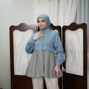 *Assalamualaikum.wr.wb*  *‎بِسْــــــــــــــــــمِ اﷲِالرَّحْمَنِ اارَّحِي*   New Collection *Elita* Top By : *Laveya.official*    Fabric : Japan Jeans aksen payet mutiara   •Size/ukuran : All Size •LD : 110 cm •PB : Depan belakang 70cm •Panjang tangan