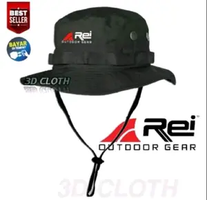 Rei Topi Rimba Gunung Outdoor Hiking Hutan Camping Hat Tali Premium Unisek Dewas Sablon DTF Rifstop Best Seller Wanita Pria