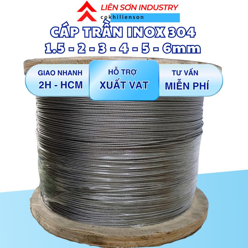 10 mét Dây cáp inox 304 phi 1.5mm(ly) - 2mm(ly) - 3mm(ly) - 4mm(ly ...