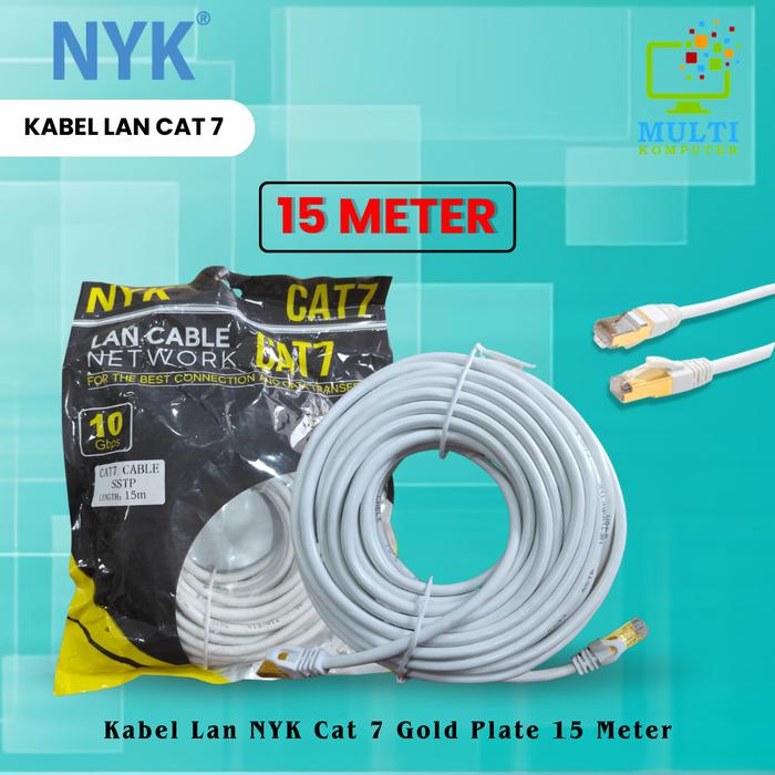 Gambar KABEL LAN CAT7 15 METER 10GBps PABRIKAN Black Gold Metal - White dari Multi Komputer Kota Administrasi Jakarta Barat 5 Tokopedia