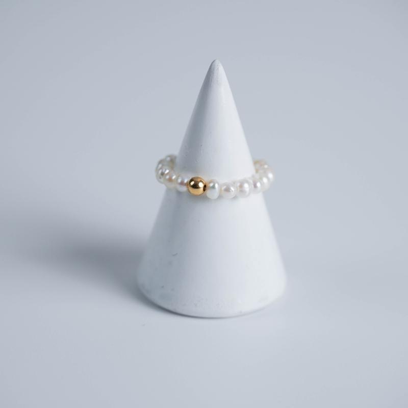 Product Introduction of shuiyu 18K accessories freshwater nucleated millet pearl ring3-4mm nearly round with slight flaws ZH12709 3