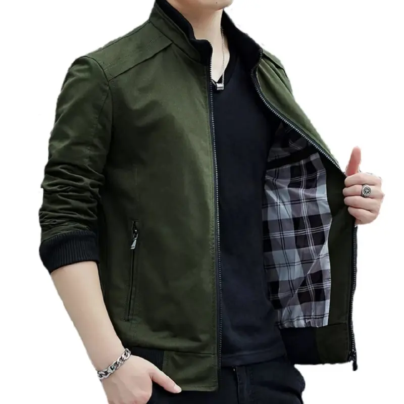 Jaket Pria Katun Taslan FC Slimfit Rib Karet Tebal  Custom Logo Casual Keren Hitam Distro Formal Parka Panjang Waterproof 5
