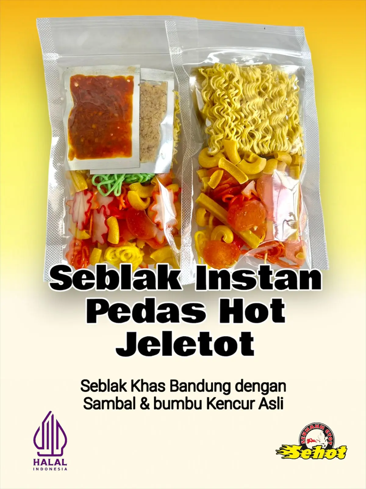 Seblak Instan Khas Bandung Pedas Hot Jeleletot - 1 Bungkus - Food, Bawang