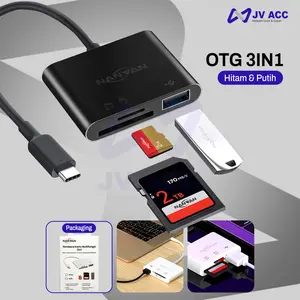 NANVAN OTG TYPE C TF SD KARTU MEMORY MEMORI CARD READER FLASHDISK UNTUK KOMPUTER / KAMERA