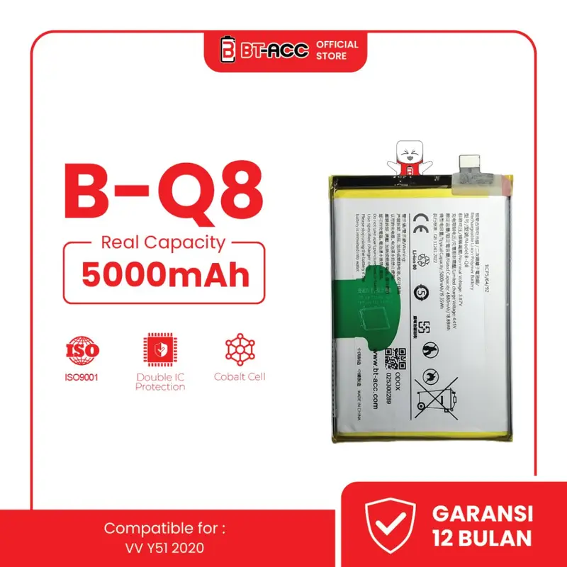 BT-ACC B-Q8 Battery Baterai Batre Compatible For Vivo Y31 2020 / Y51 2020