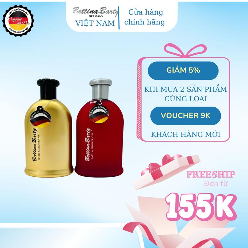 Hàng Đức Sữa tắm thơm lâu dưỡng da Bettina Barty 500ml phù hợp nam nữ an toàn lành tính không sạm nắng.