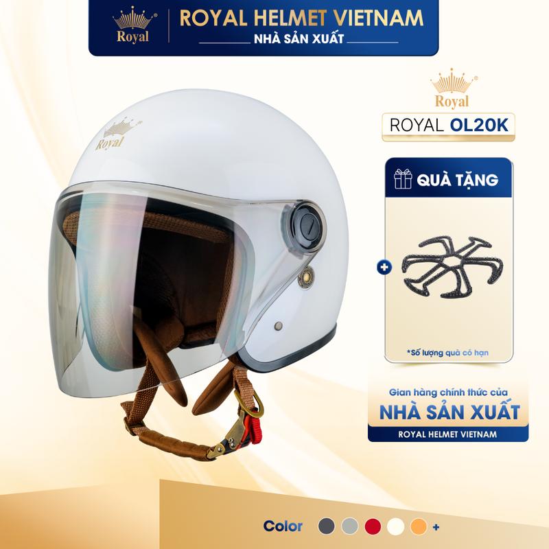 [ĐỘC QUYỀN] Mũ Bảo Hiểm 3/4 Royal helmet OL20K Có Kính nón Chính Hãng Cho Nam Nữ | Trực tiếp từ NSX