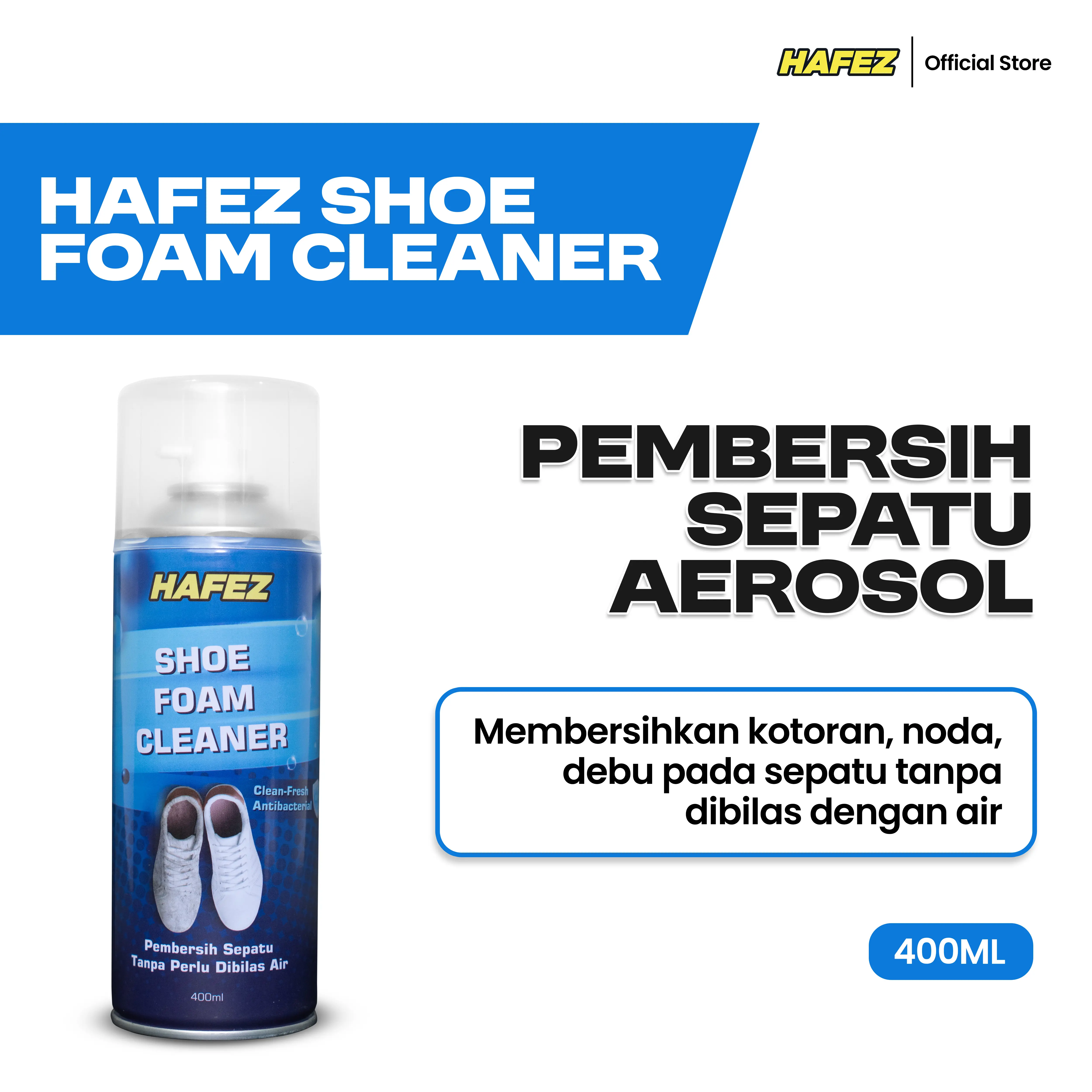 Hafez Shoe Foam Cleaner - Pembersih Sepatu dan Menghilangkan Bau 400ml