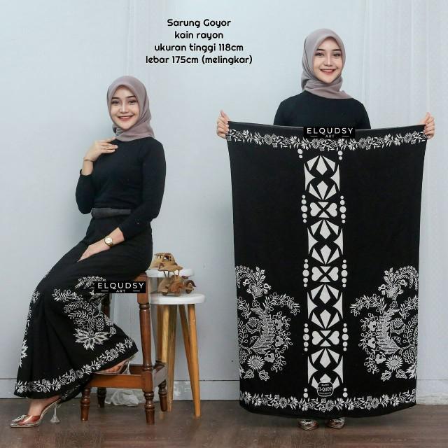 sarung goyor//sarung cewek//sarung santri putri//sarung wanita//sarung santriwati//sarung perempuan Rayon Muslim Semua musim Sarongs Silver motif aesthetic seragam Hitam Batik Remaja Nyaman