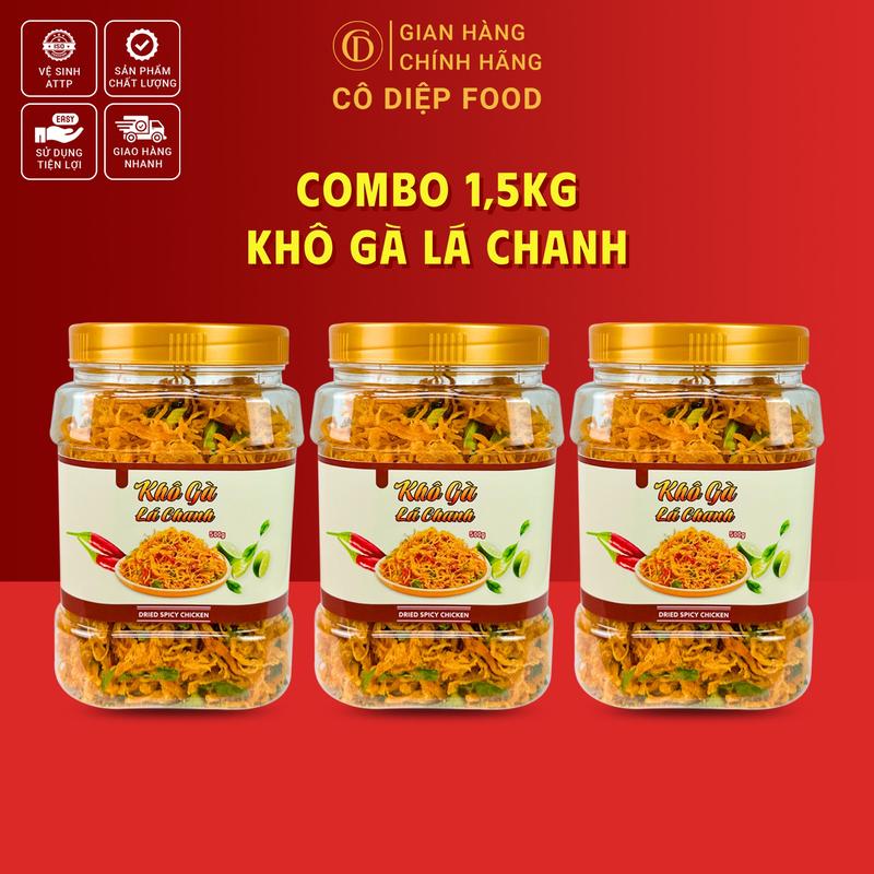 1.5KG Khô Gà Lá Chanh , Bơ Tỏi Thơm Ngon [Cô Diệp Food] (Đầy Đủ Hồ Sơ Công Bố & Kiểm Nghiệm Sản Phẩm)