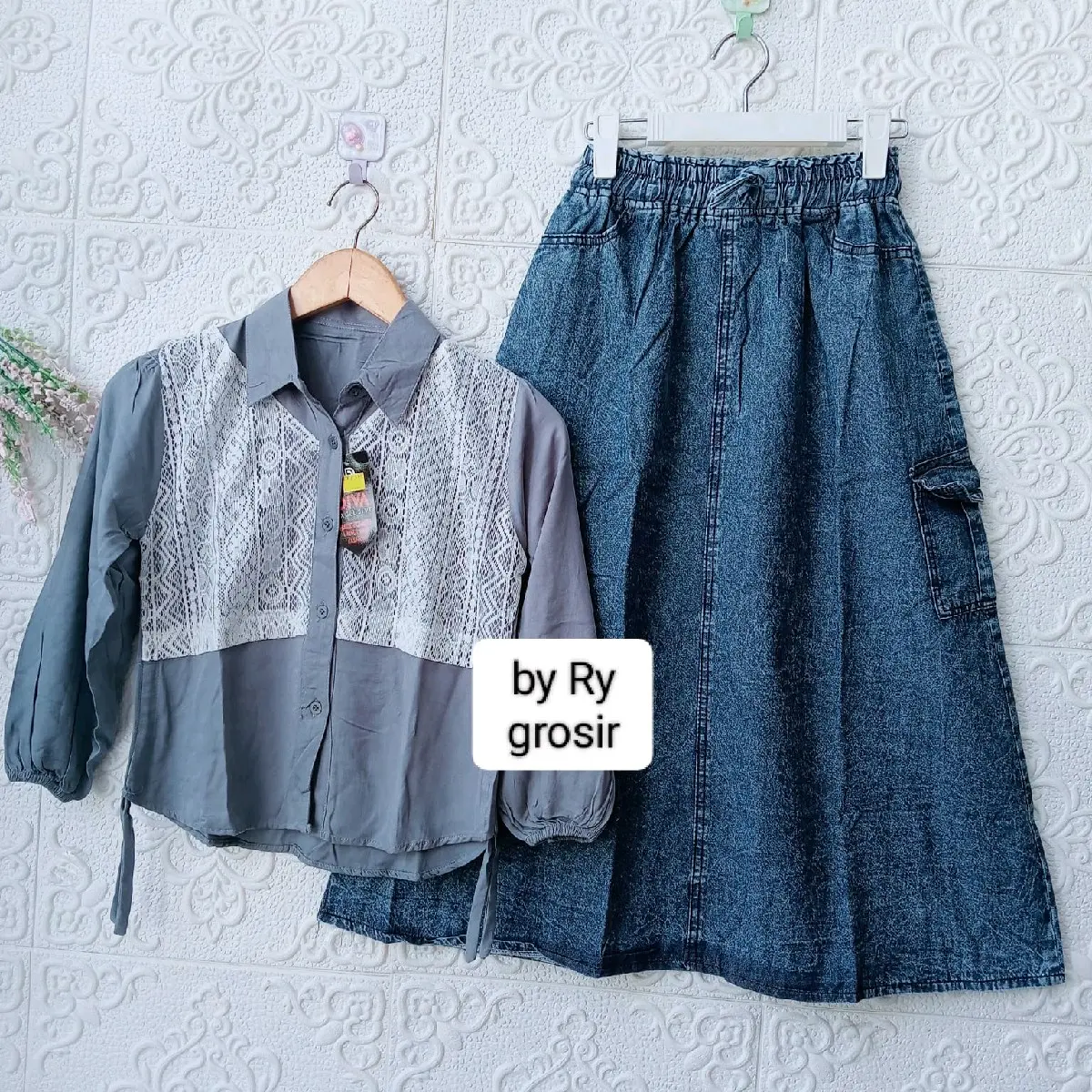 Setelan Anak Perempuan Nola Atasan Kemeja Rok Mayung Kekinia Fashion