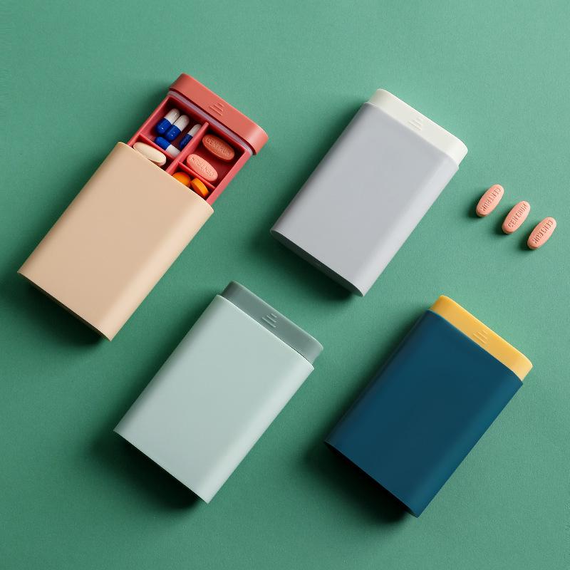 3/6 Grid Portable Pill Box Travel Medicine Packing Box Mini Pill Box Small Compartment Medicine Box Travel Sealing Storage Box Pill Storage Box Organizer Healthcare Aid medkit 4