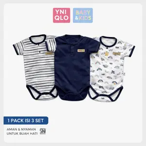 TERLARIS NO.1 3PCS BAJU BAYI NEWBORN PREMIUM JUMPSUIT MUSTARD DENIM SAGE ABU CREAM