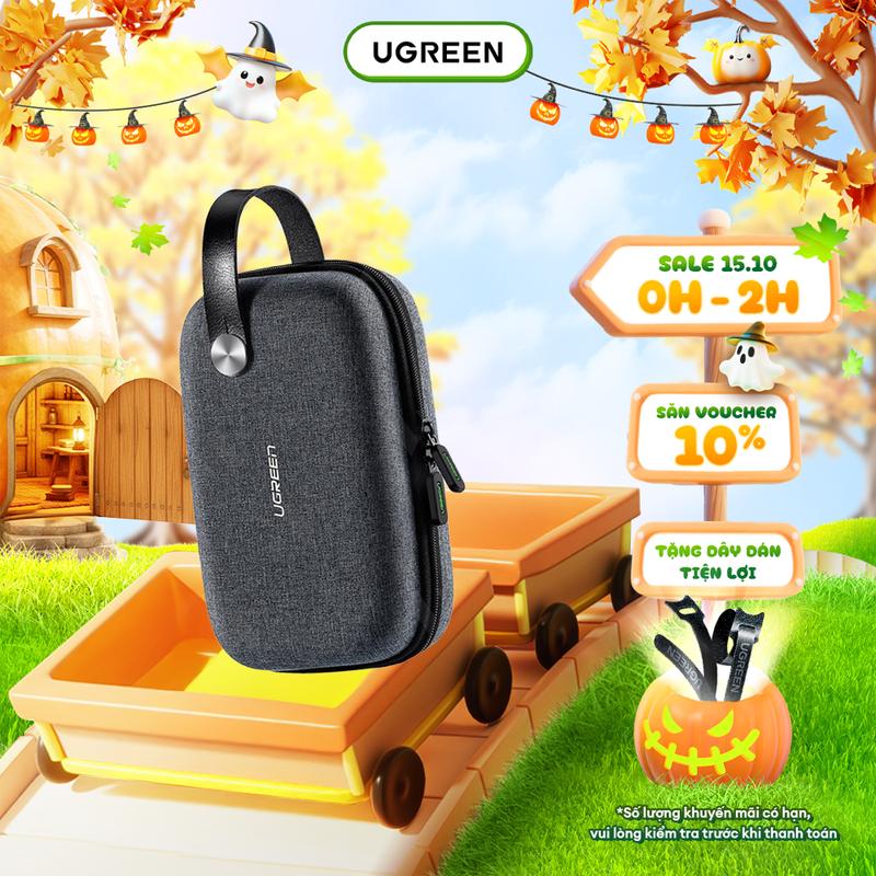 Hộp đựng phụ kiện UGREEN | Đựng sạc dự phòng, tai nghe bluetooth, Earphone Nghe Nhạc, củ/cáp sạc, thẻ nhớ | Chất liệu vải chống thấm, chống sốc | Có quai xách tiện lợi | Bảo hành 18 tháng 1 đổi 1 | 50903