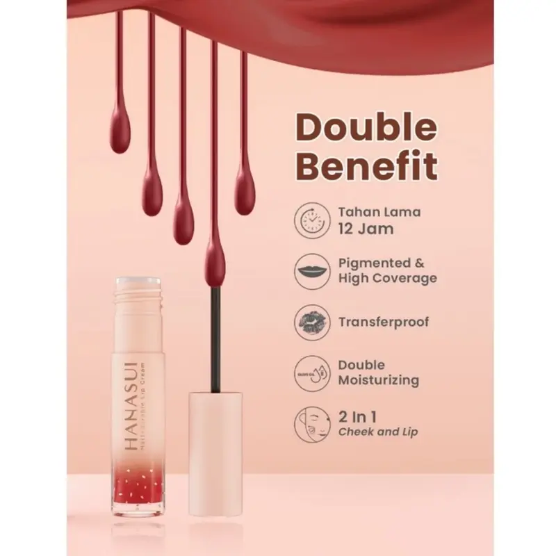 HANASUI Mettedorable Lip Cream Lipcream Bibir Kering Lasting Lipstick 8